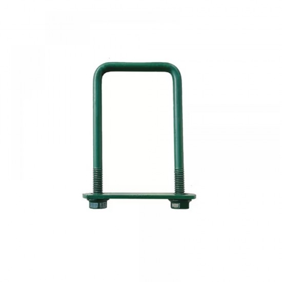 Brida gard verde cu placuta si piulita pentru teava rectangulara 20x40 mm
