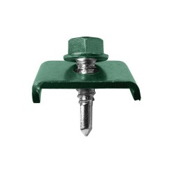 Clema fixare gard verde 20x30 mm cu surub autoforant 6.3x25 mm