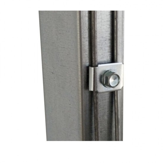 Clema fixare gard zincata 20x30 mm cu surub autoforant 6.3x25 mm
