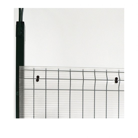 Set 25 cleme fixare policarbonat pe plasa bordurata maro RAL8017