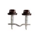 Set 25 cleme fixare policarbonat pe plasa bordurata maro RAL8017