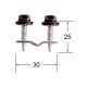 Set 25 cleme fixare policarbonat pe plasa bordurata maro RAL8017