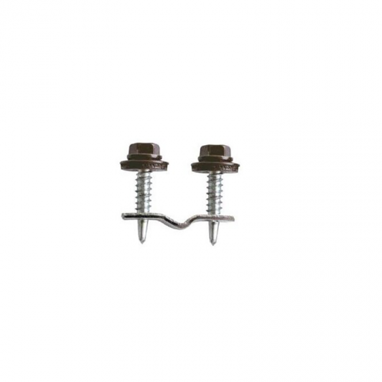 Clema fixare policarbonat pe plasa bordurata culoare maro RAL8017